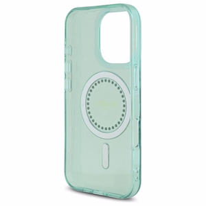 Guess IML Rhinestones Magnetinis dėklas telefonui iPhone 16 Pro - žalias