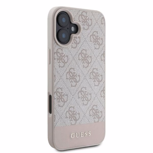 Guess 4G Bottom Stripe dėklas telefonui iPhone 16 - rožinis