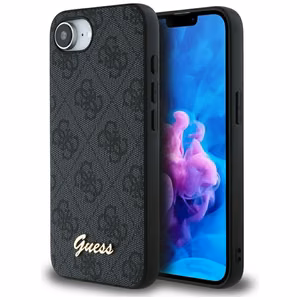 Чехол Guess 4G Script Logo MagSafe для iPhone 16e - чёрный