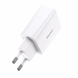 Baseus Speed Mini greitas įkroviklis, USB-C, PD, 3A, 20W (baltas)
