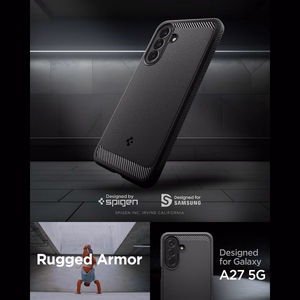 Spigen Rugged Armor dėklas, skirtas „Samsung Galaxy A27 5G“ – matinis juodas