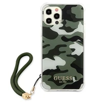 Guess GUHCP12LKSARKA iPhone 12 Pro Max 6.7" žalias/chaki kietas dėklas Camo kolekcija