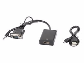 Lanberg AD-0021-BK vaizdo kabelio adapteris 0,2 m HDMI A tipo (standartinis) VGA (D-Sub) Juoda