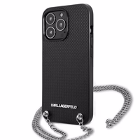 Karl Lagerfeld monogramos plokštelė dėklas iPhone 13 Pro / 13 6.1" - juoda
