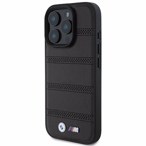 BMW M perforuota ir susiūta linija Magnetinis dėklas iPhone 16 Pro - juodas