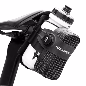 Rockbros P010 0.2L велосипедная подседельная сумка с держателем для бутылки 0.6L - черный