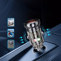 Įkroviklis automobilinis Wozinsky (WCGWCW) (1xUSB 1xUSB-C) 65W juodas