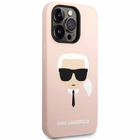 Karl Lagerfeld KLHCP14XSLKHLP iPhone 14 Pro Max 6.7 "kietasis dėklas rožinis / rožinis silikoninis Karl`s Head