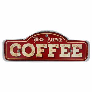 RETRO metalinė iškaba LED Fresh Brewed Coffee Forever Light