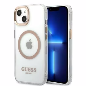 Guess GUHMP13MHTRMD iPhone 13 6.1 "auksinis / auksinis kietas dėklas Metalinis kontūras Magnetinis