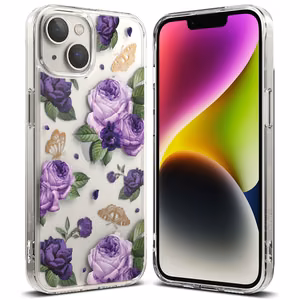 Ringke Fusion Design бронированный чехол с гелевой рамкой для iPhone 14 Plus прозрачный (Purple rose) (FD637E29)