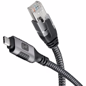 Techly ICOC U3C-RJ45-030 tinklo laidas Sidabrinis, Juodas 3 m Cat6 F/UTP (FTP)