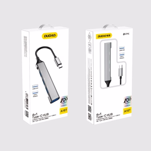 Dudao HUB 4in1 USB-C - 4x USB-A (3 x USB2.0 / USB3.0) 6.3cm juodas (A16T)