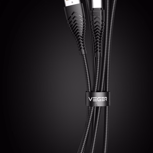 VEGER kabelis USB A į Type C 2,4A V104 1,2 m juodas