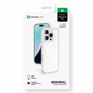 AmazingThing Minimal dėklas iPhone 16 Pro silikoninis dėklas - skaidrus