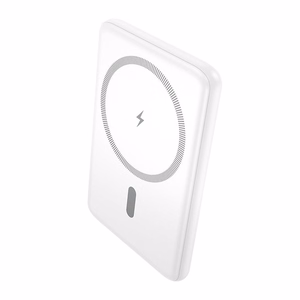 Išorinė baterija Hoco 5000 mAh QC PD 2A 20W itin plona J140A balta, suderinama su MagSafe