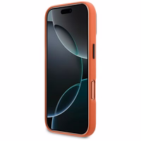 BMW dėklas for IPHONE 17 Pro suderinamas su MagSafe BMHMP17L25PFWKCKO (PU W/ Metal Logo) oranžinis