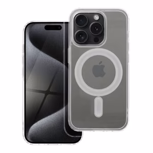 Чехол для iPhone 15 PRO Clear Mag Cover (STR) совместимый с MagSafe прозрачный