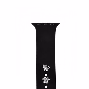 Pin Charms rinkinys laikrodžio dirželiams katė sidabrinė