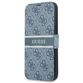Guess GUBKP13S4GDBL iPhone 13 mini 5.4" mėlynas/mėlynas knygos tipo dėklas 4G Stripe