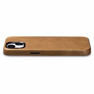 iCarer Oil Wax Premium odinis dėklas iPhone 14 Plus Magnetinis odinis dėklas su MagSafe Rudas (WMI14220703-TN)