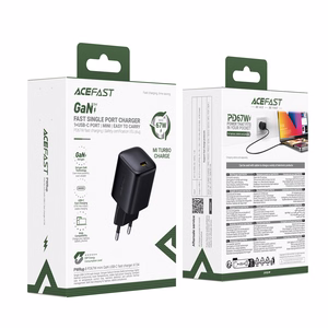 Acefast A134 GaN USB-C sieninis įkroviklis, 67 W, juodas