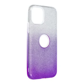 Blizgus dėklas telefonui IPHONE 11 Pro skaidrus violetinis