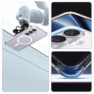 Spigen Ultra Hybrid Mag MagSafe dėklas skirta Samsung Galaxy S26 Plus skaidrus ir baltas