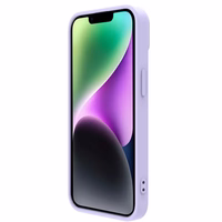 Dėklas Nillkin CamShield Silky Silicone Apple iPhone 15 Plus šviesiai violetinis