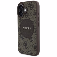 Guess 4G Circle Classic Logo Magnetinis dėklas telefonui iPhone 16 - rudas