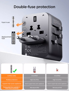 Universalus kelioninis įkroviklis Joyroom JR-TCW01 15W 3xUSB-A/USB-C juodas