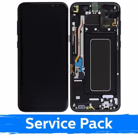 Ekranas skirtas Samsung G955 S8 Plus su rėmeliu / Midnight Black / (Service Pack)