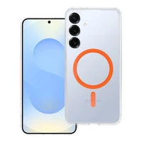 Drop Glue Spalvingas Žiedas Magnetinis Dėklas suderinamas su MagSafe SAMSUNG S25 PLUS oranžinė