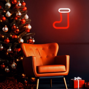 Neon LED CHRISTMAS SOCK baltas raudonas FLNE23 Forever Light