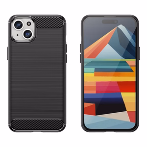 Lankstus anglies rašto dėklas telefonui iPhone 15 Plus Carbon Case - juodas