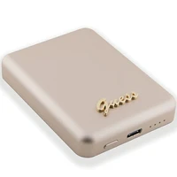 Magnetinė išorinė baterija Guess MagSafe Metal Script Logo 5W 3000mAh (auksinė)