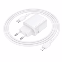 Įkroviklis Borofone BN29 30W USB-C/USB-A + USB-C to Lightning cable 1.0m baltas