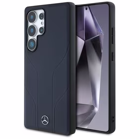 Mercedes Odinis Įspaustos linijos Magnetinis dėklas Samsung Galaxy S25 Ultra - mėlynas