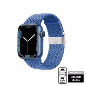 Crong Wave Band pintas dirželis, skirtas Apple Watch 38 / 40 / 41 mm ir 42 mm (Series 10 / 11), mėlynas
