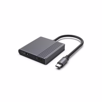 Gembird A-CM-HDMIFDPF-01 USB-C į HDMI + DP adapteris, 4K 60Hz, juodas