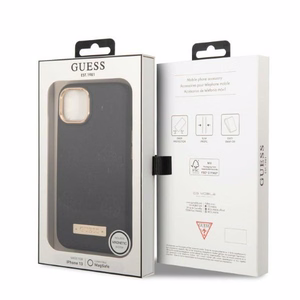 Guess GUHMP13MSAPSTK iPhone 13 6.1 Black/Black hardcase Peony Logo Plate MagSafe