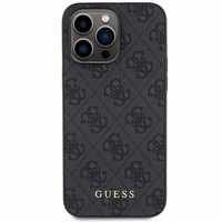 Guess 4G Metal Gold Logo dėklas telefonui iPhone 15 Pro Max - pilka