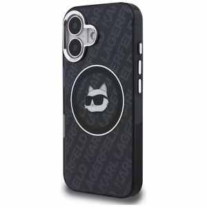 Karl Lagerfeld IML Choupette Head Logo MagSafe Dėklas iPhone 16 - juodas