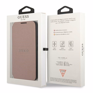 Dėklas telefonui Guess GUBKS22MPSASBPI S22+ S906 rožinis Saffiano Stripes