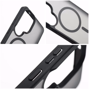 Juodas Forcell F-Protect Smoke Hybrid Premium Lite dėklas Samsung A06 / A07 / A08, suderinamas su MagSafe