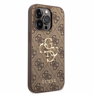 Guess GUHCP15X4GMGBR iPhone 15 Pro Max 6.7" rudas/rudas kietas dėklas 4G Didelis Metal Logo