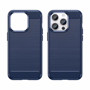 Karboninis dėklas iPhone 14 Pro Max - gelio nugaros dangtis, mėlynos spalvos