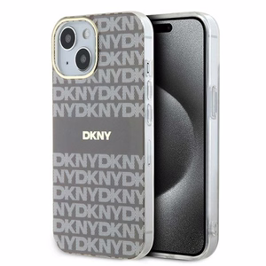 DKNY IML Mono ir juostelės Magnetinis dėklas iPhone 15 / 14 / 13 - smėlinė