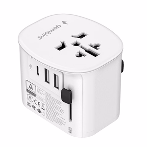 Gembird TPA-EU2A1C15-01-W įžemintas universalus kelioninis maitinimo adapteris, 15 W, baltas