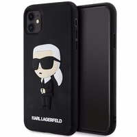 KARL LAGERFELD KLHCN613DRKINK IPHONE 11 / XR 6.1 "JUODAS / JUODAS HARDCASE RUBBER IKONIK 3D